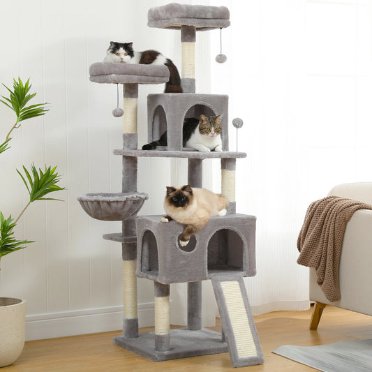 Discover the Ultimate Multi-Level Cat Tree: Cozy Perches, Stable Climbing Frame, and Fun Scratch Boards for Your Feline Friend