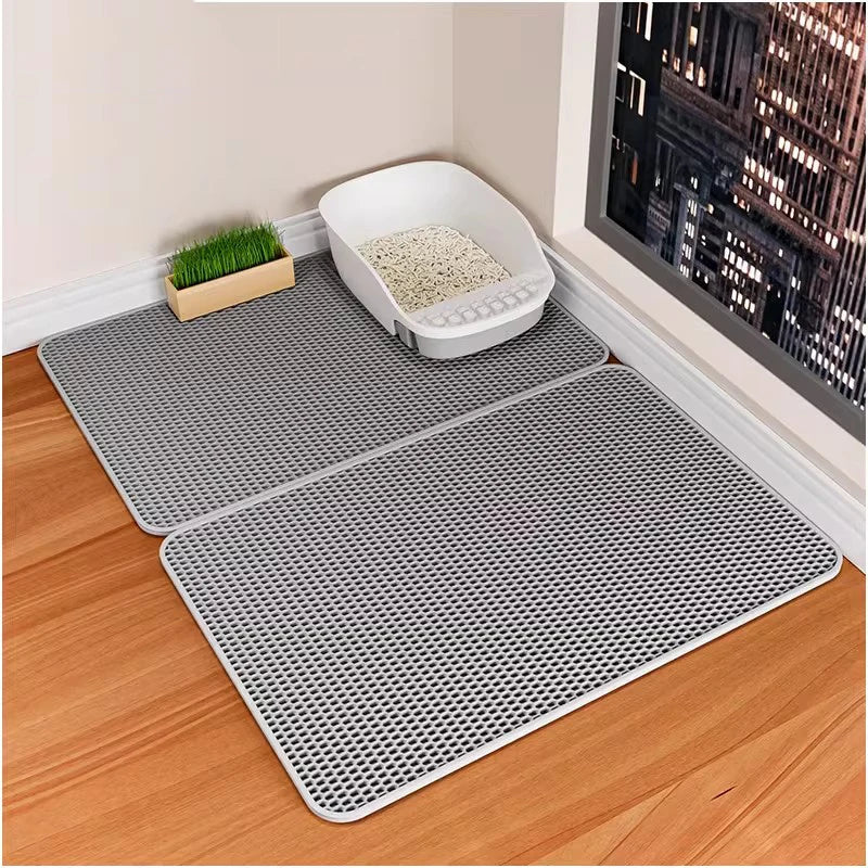 Revolutionary Double Layer Cat Litter Mat - Non-Slip, Waterproof & Easy to Clean for Happy Cats!