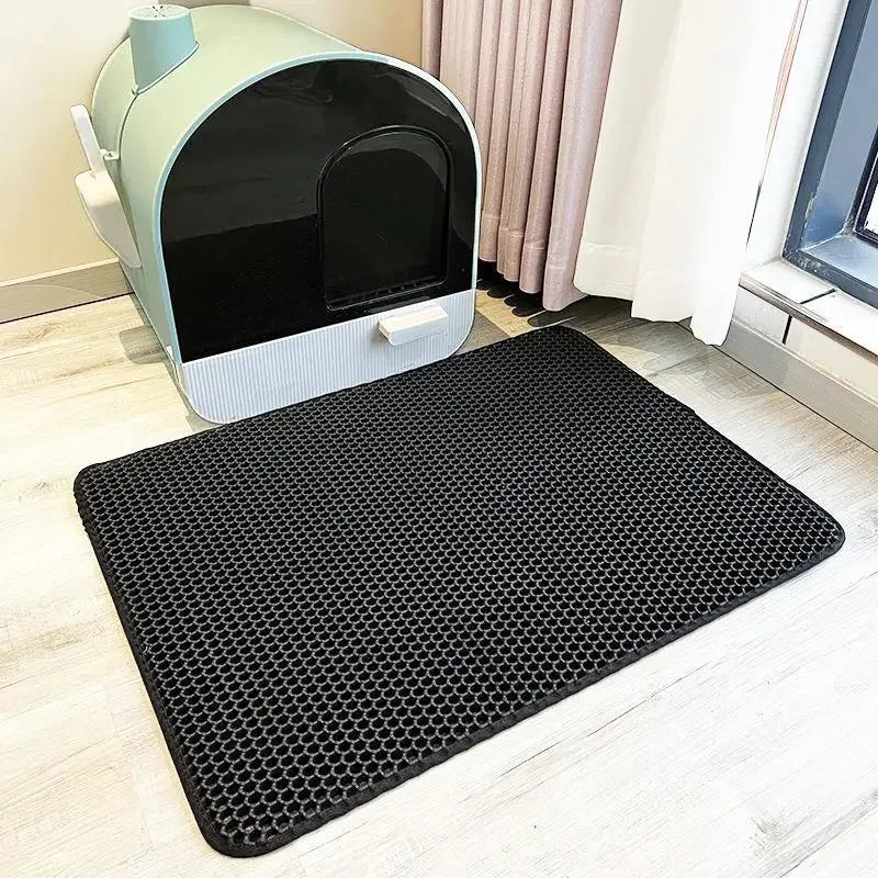 Revolutionary Double Layer Cat Litter Mat - Non-Slip, Waterproof & Easy to Clean for Happy Cats!