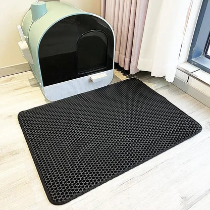 Revolutionary Double Layer Cat Litter Mat - Non-Slip, Waterproof & Easy to Clean for Happy Cats!