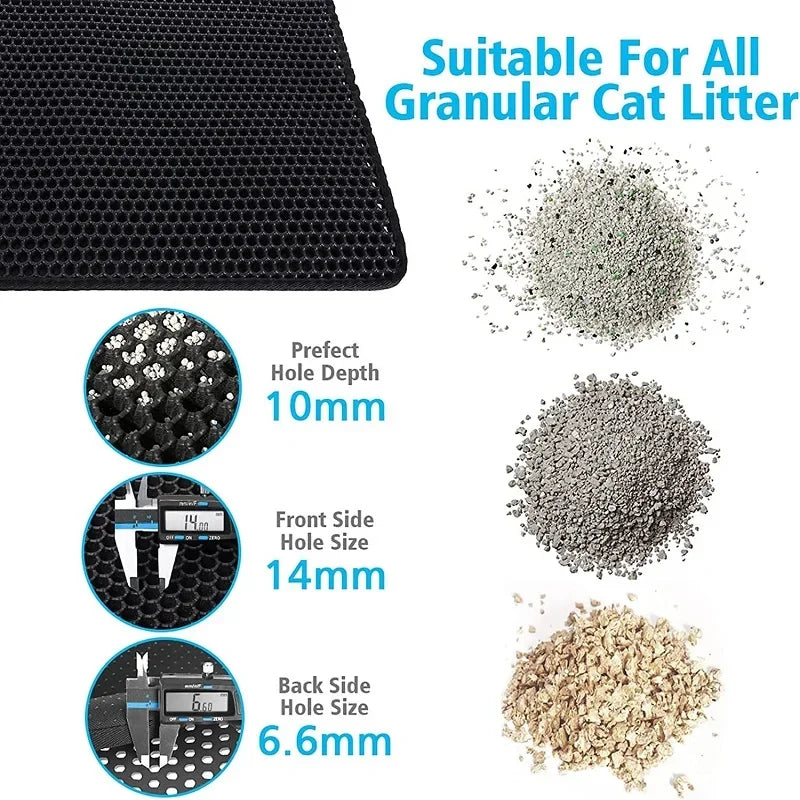 Revolutionary Double Layer Cat Litter Mat - Non-Slip, Waterproof & Easy to Clean for Happy Cats!