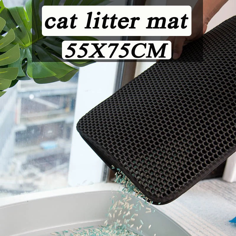Revolutionary Double Layer Cat Litter Mat - Non-Slip, Waterproof & Easy to Clean for Happy Cats!