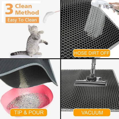 Revolutionary Double Layer Cat Litter Mat - Non-Slip, Waterproof & Easy to Clean for Happy Cats!