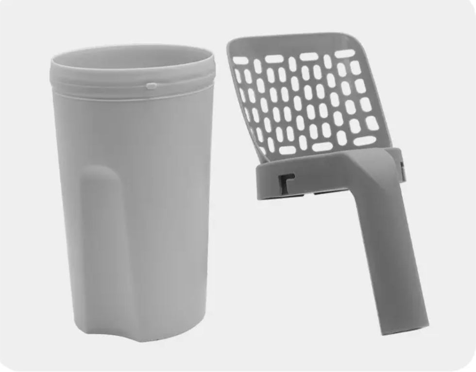 Premium Cat Litter Scoop (Detachable Deep Shovel and Waste Container) Portable Cat
Scooper Holder